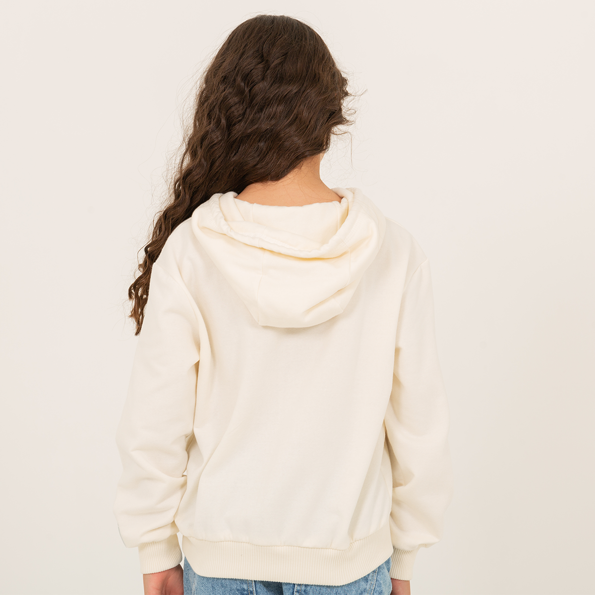 Hoodie para niñas con diseño estampado “new york” off white