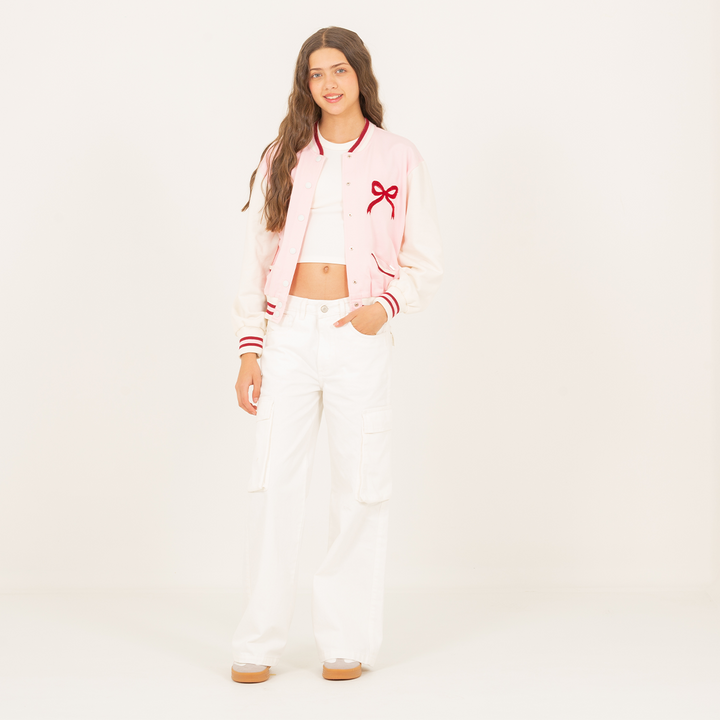 CHAQUETA PARA NIÑAS ESTILO VARSITY PARIS