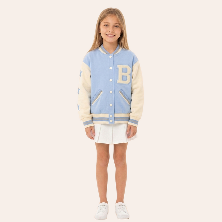 CHAQUETA PARA NIÑAS ESTILO VARSITY BROKLYN