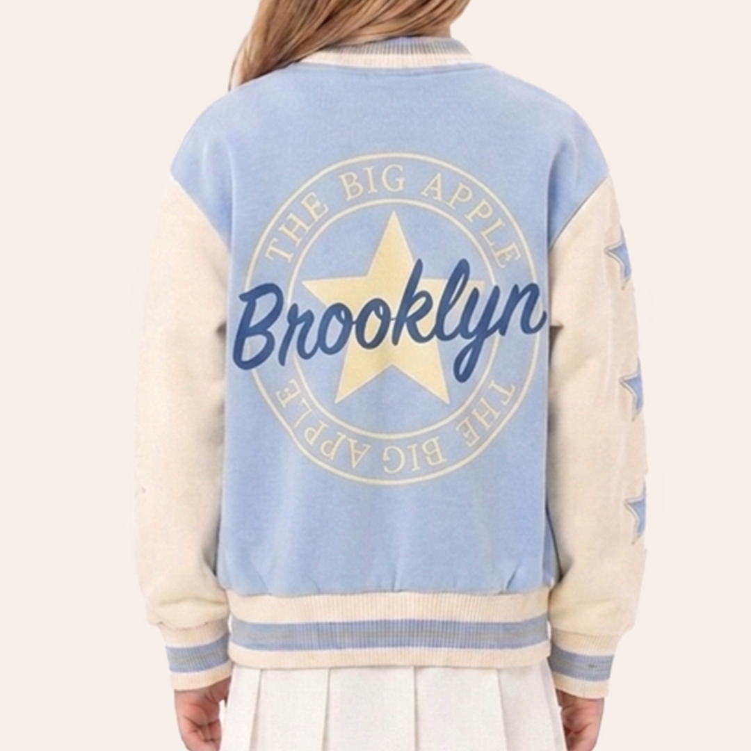 CHAQUETA PARA NIÑAS ESTILO VARSITY BROKLYN