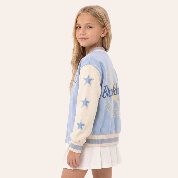 CHAQUETA PARA NIÑAS ESTILO VARSITY BROKLYN