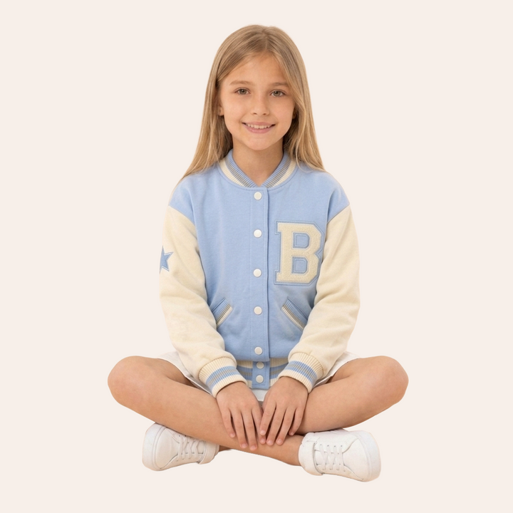 CHAQUETA PARA NIÑAS ESTILO VARSITY BROKLYN