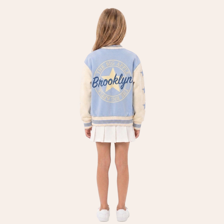 CHAQUETA PARA NIÑAS ESTILO VARSITY BROKLYN