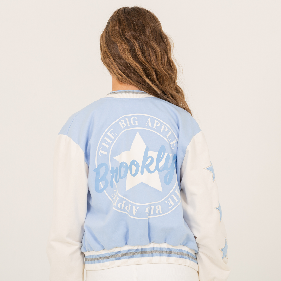 CHAQUETA PARA NIÑAS ESTILO VARSITY BROKLYN