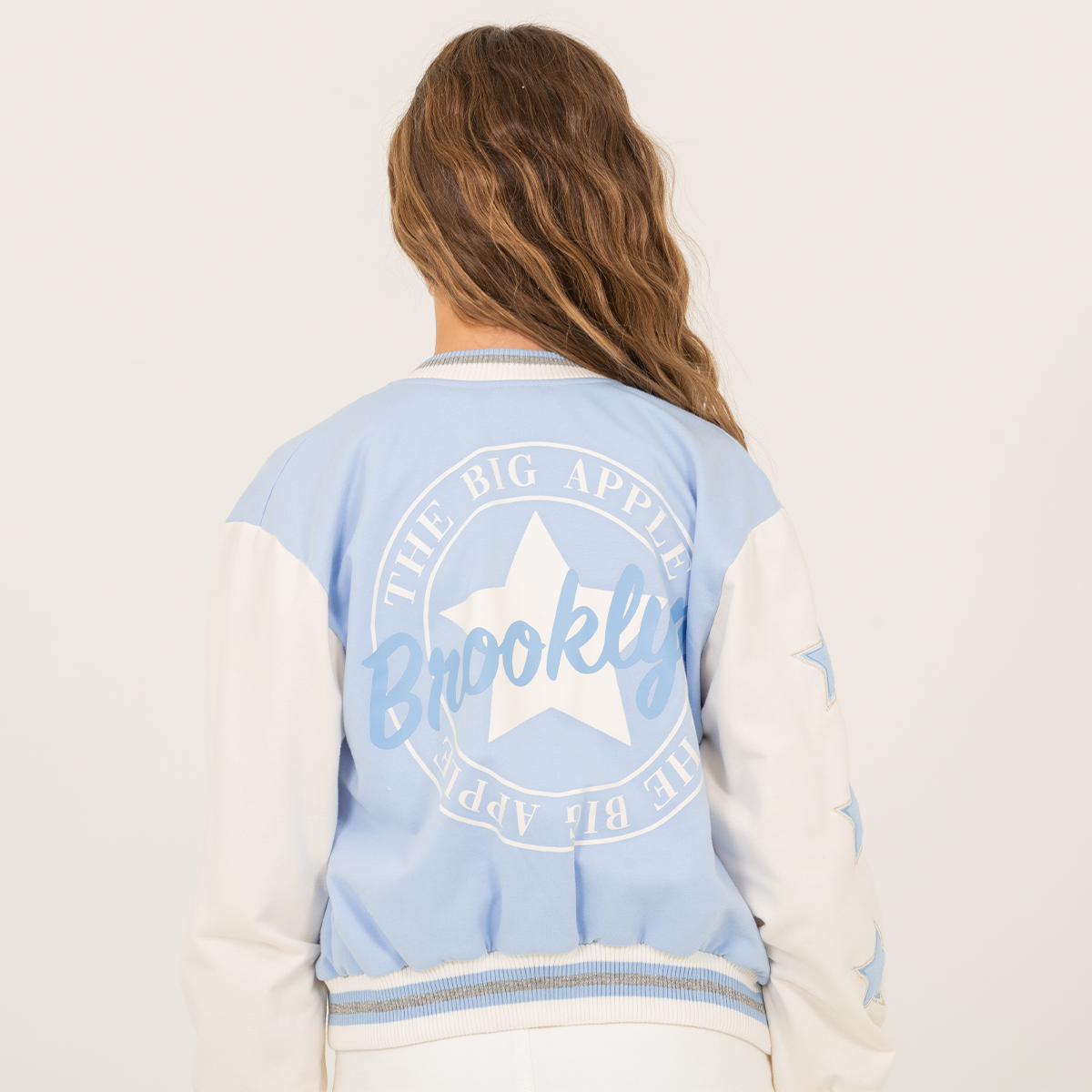 Chaqueta para niñas estilo barsity brooklyn - Azul