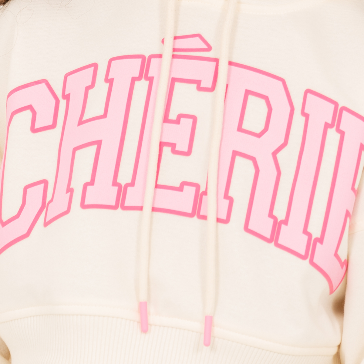 Hoodie para niñas para niñas cherie – Off white
