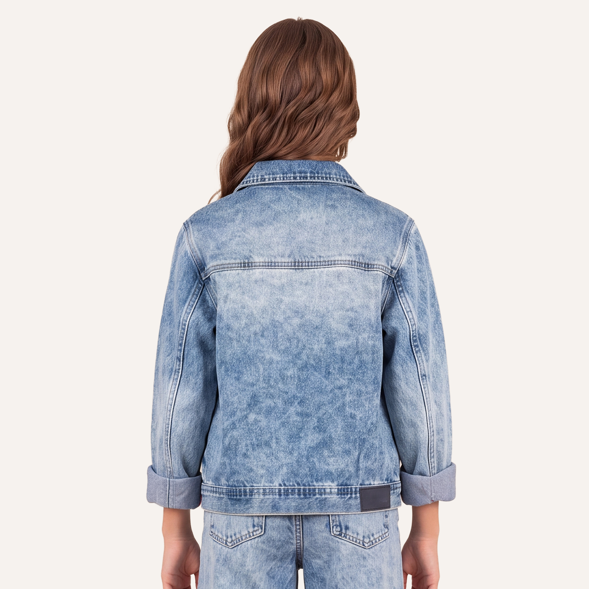 Chaqueta para niñas en denim clasica - Azul
