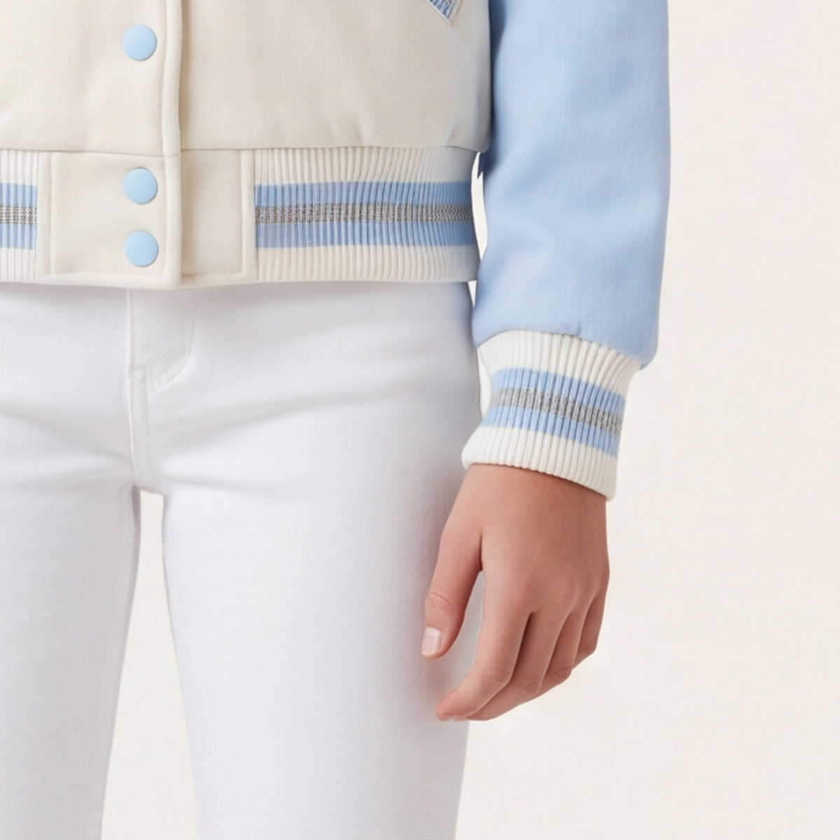 Chaqueta para niñas estilo varsity Island Paradise - Azul