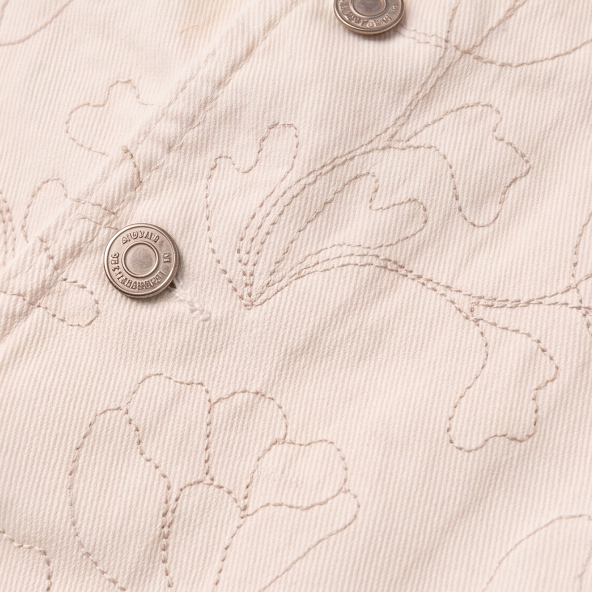 Chaleco para niñas con diseño floral bordado - Beige