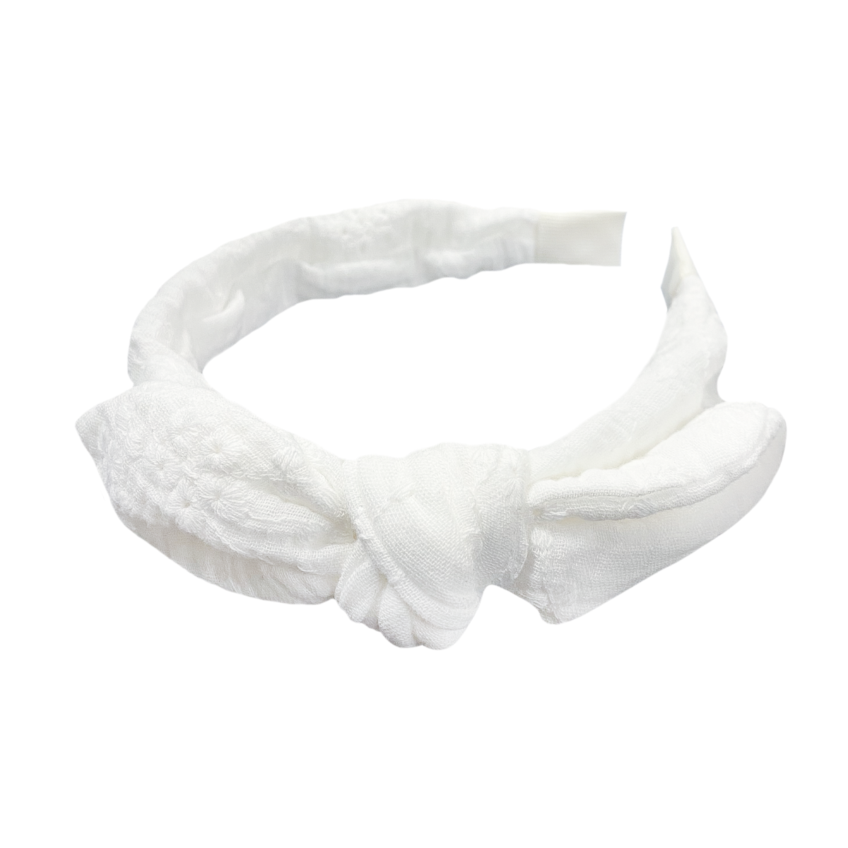 Diadema para niñas en ojalillo blanca