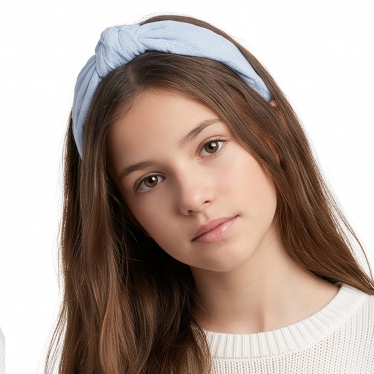 Diadema para niñas bordada - Azul