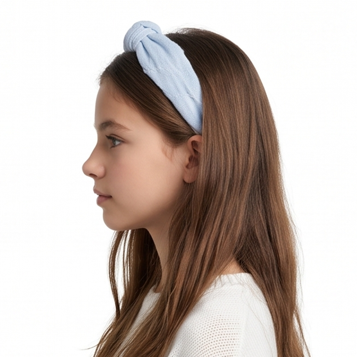 Diadema para niñas bordada - Azul