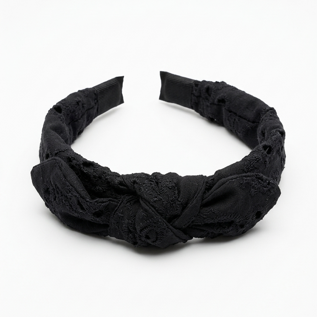 DIADEMA PARA NIÑAS DISEÑO DE OJALILLO - NEGRO