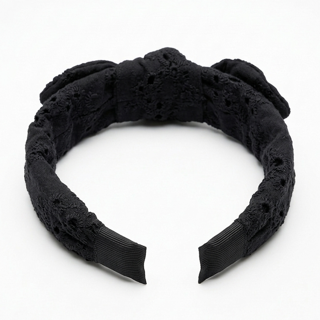 DIADEMA PARA NIÑAS DISEÑO DE OJALILLO - NEGRO