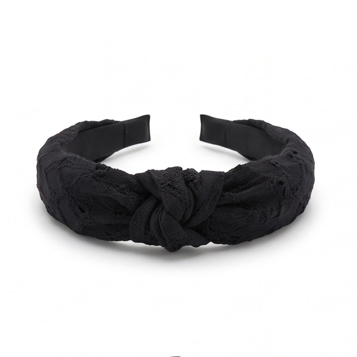 Diadema para niñas con diseño de ojalillo - Negra