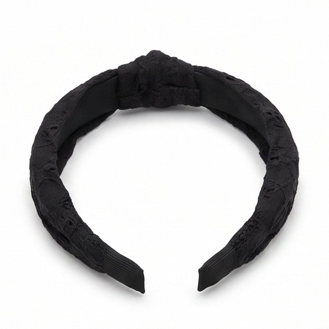 DIADEMA PARA NIÑAS DISEÑO DE OJALILLO - NEGRO