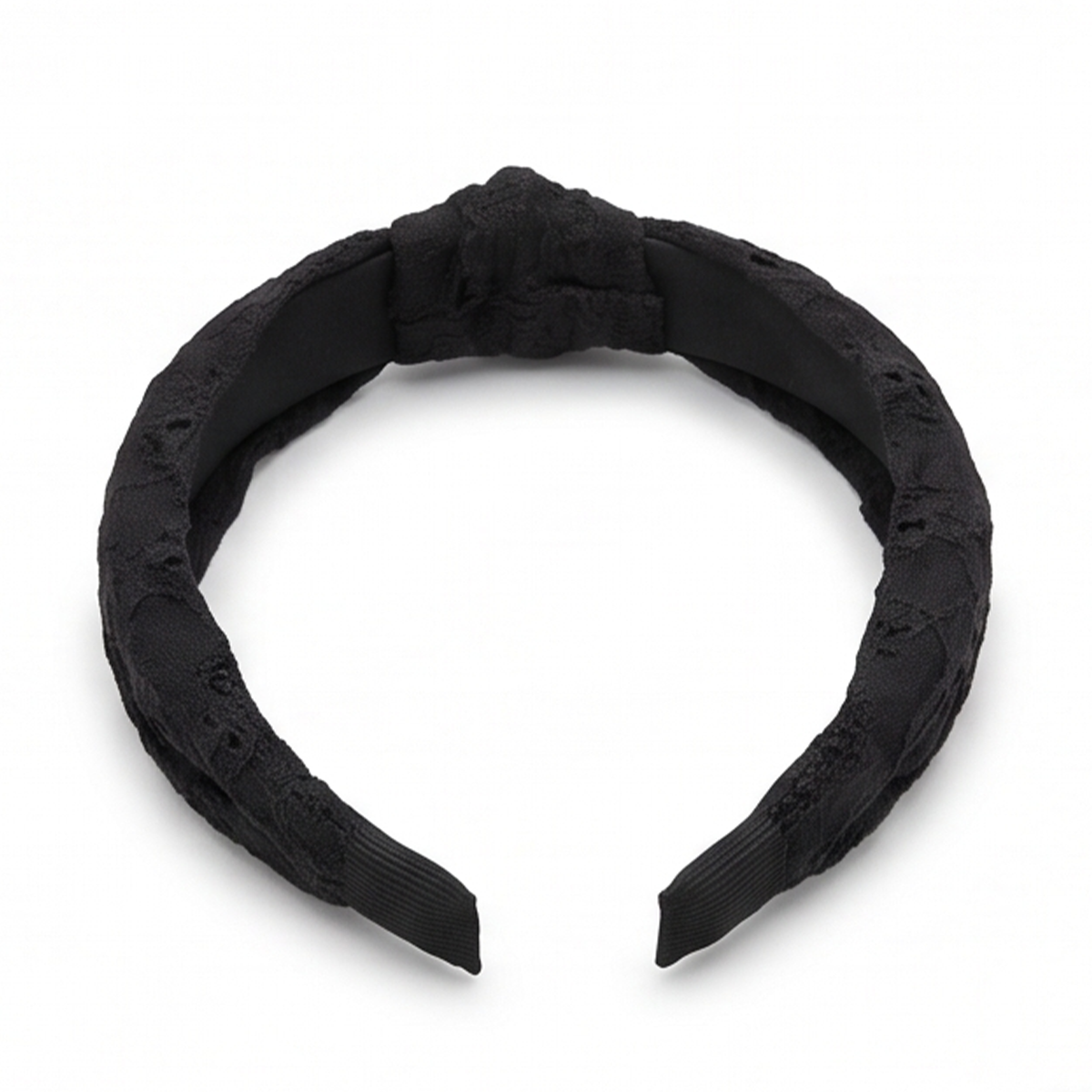 Diadema para niñas con diseño de ojalillo - Negra