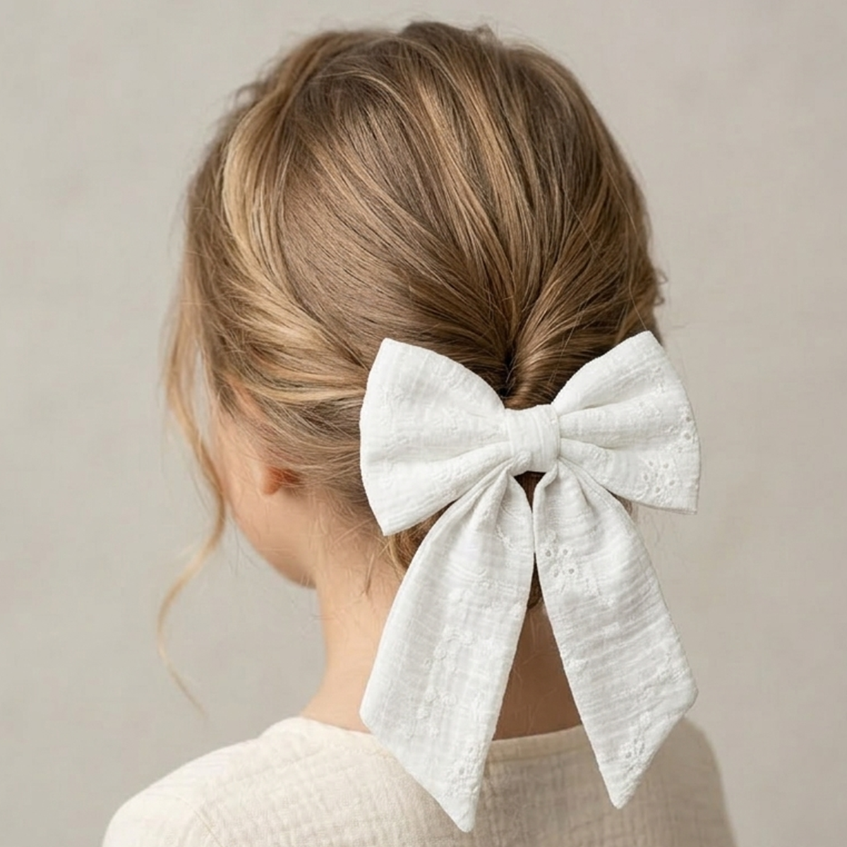 Moño para niñas magic bows con diseño de ojalillo