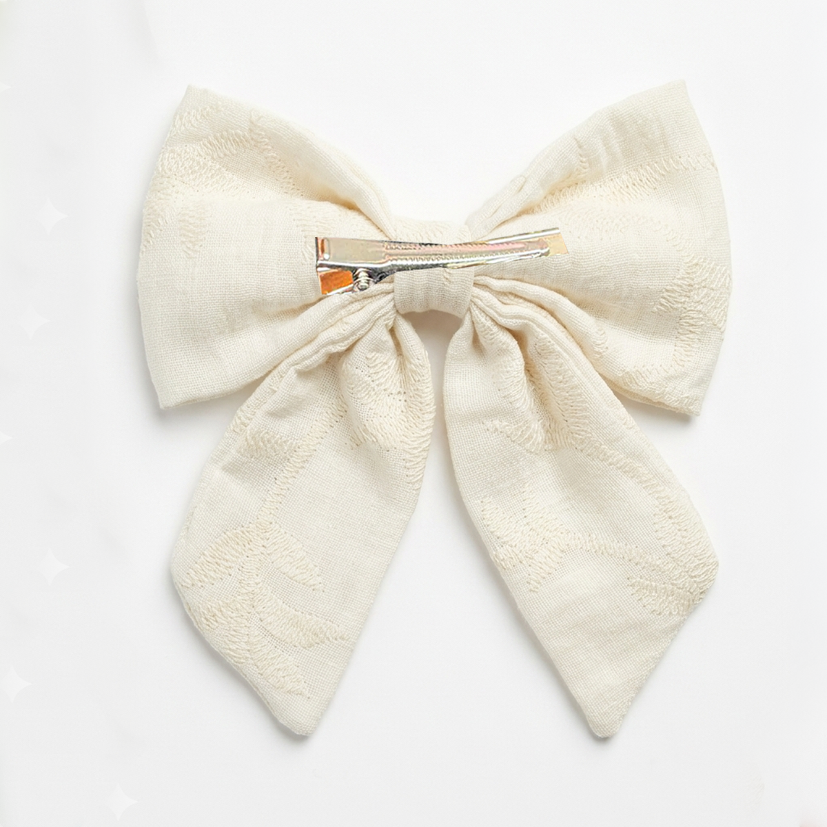 Moño para niñas magic bows bordado - Beige