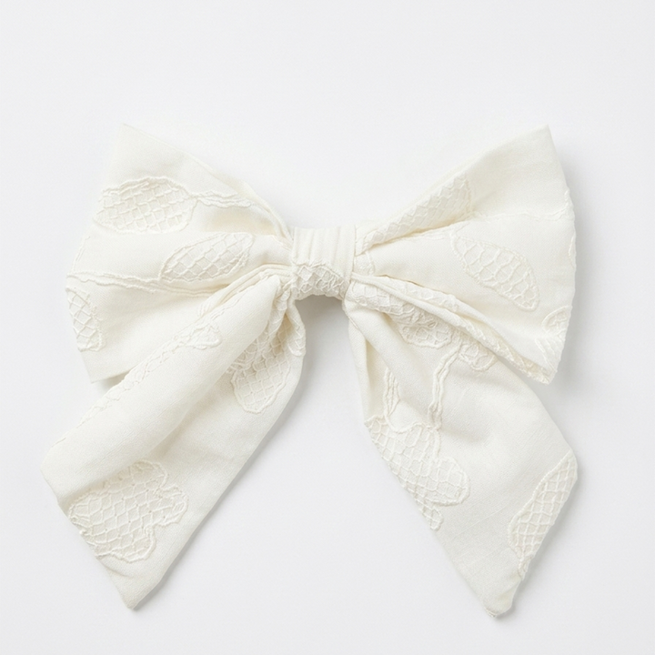 Moño para niñas magic bows bordado - Beige