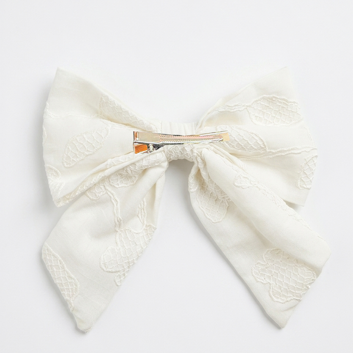 Moño para niñas magic bows bordado - Beige