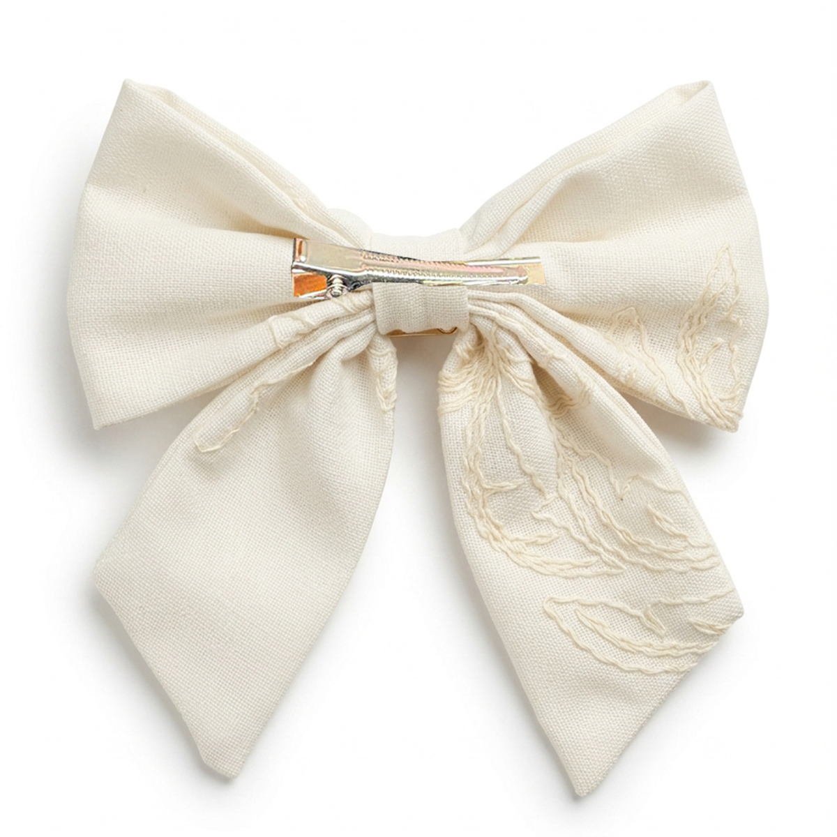Moño para niñas magic bows bordado - Beige