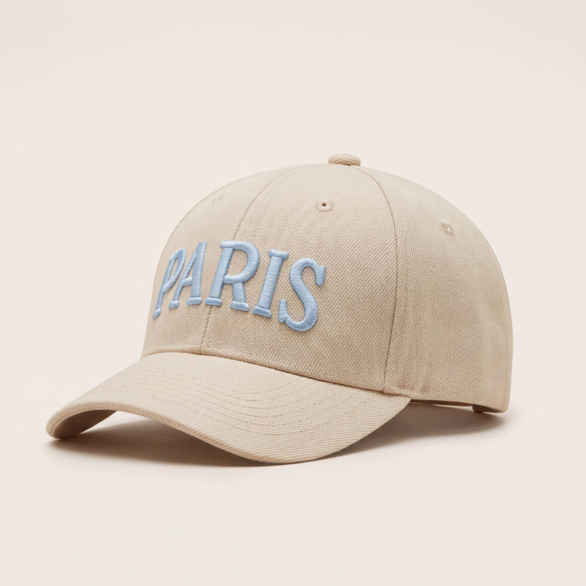 Gorra para niñas con bordado paris - Beige