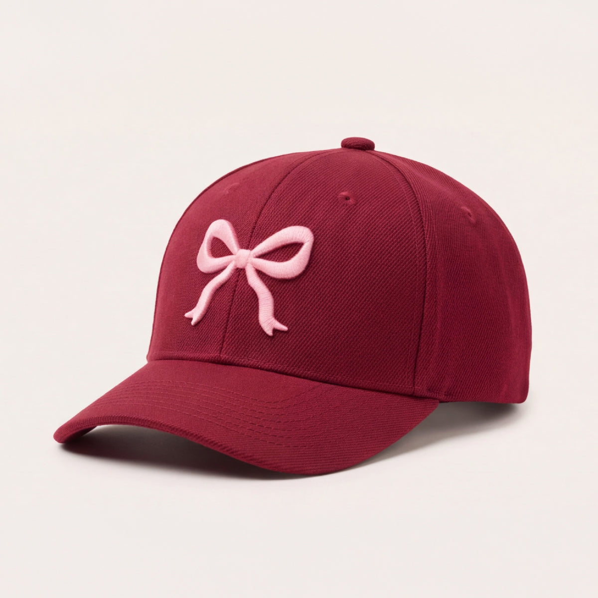 Gorra para niñas con bordado de lazo - Vinotinto