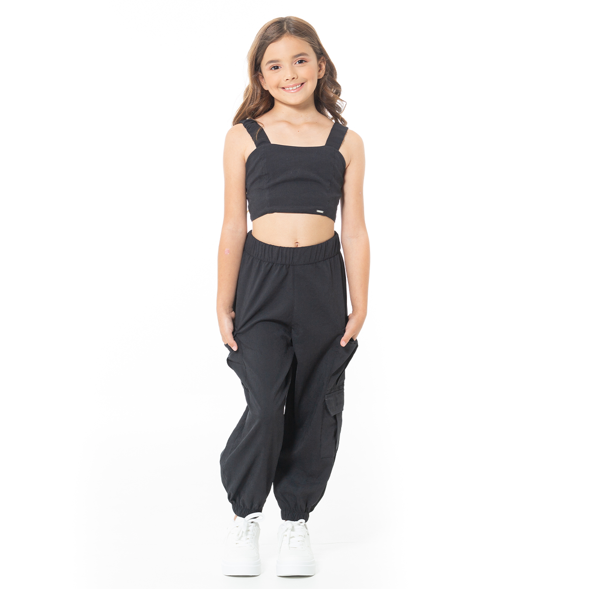 CONJUNTO CROP TOP Y PANTALÓN PARA NIÑAS
