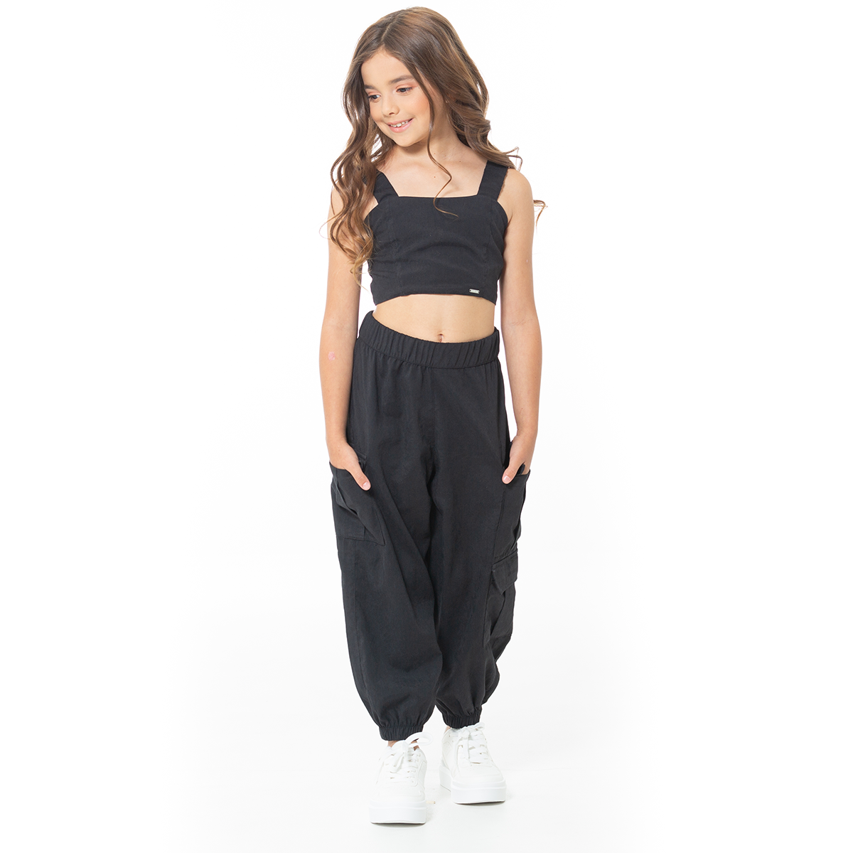 CONJUNTO CROP TOP Y PANTALÓN PARA NIÑAS