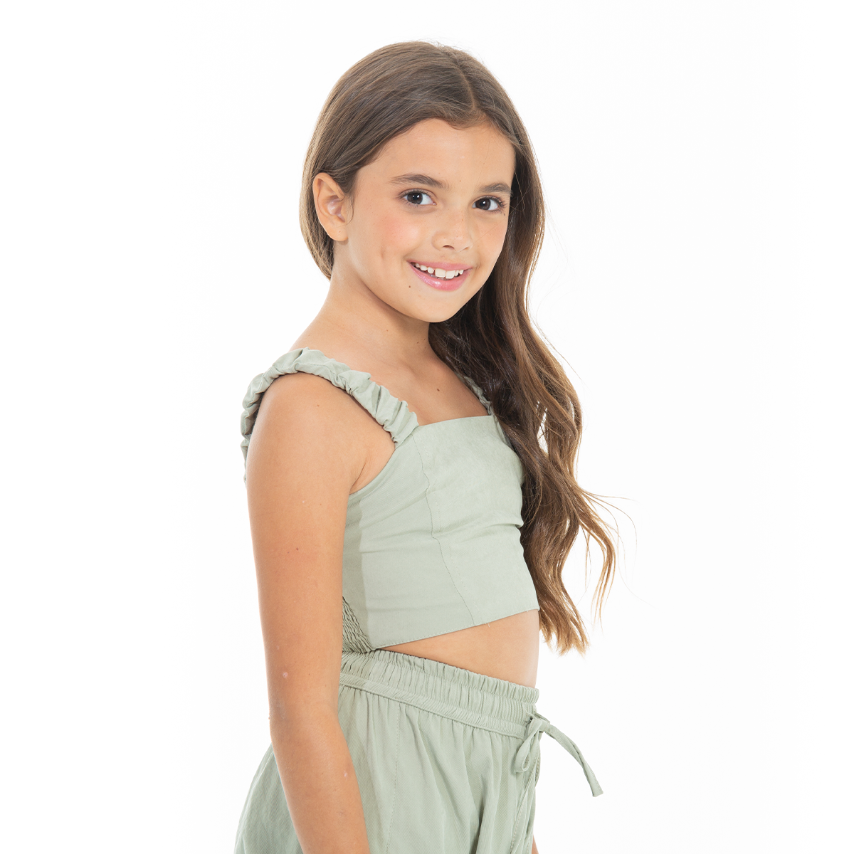 CONJUNTO PARA NIÑAS CROP TOP Y PANTALÓN