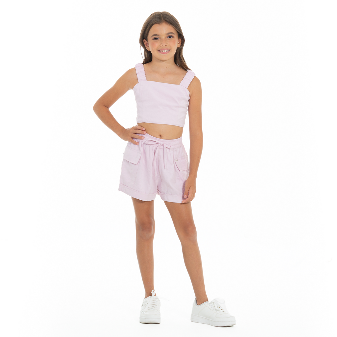 Conjunto para niñas crop top y short