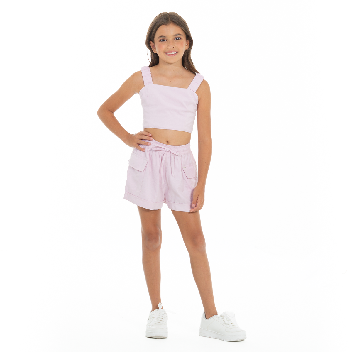 Conjunto para niñas crop top y short