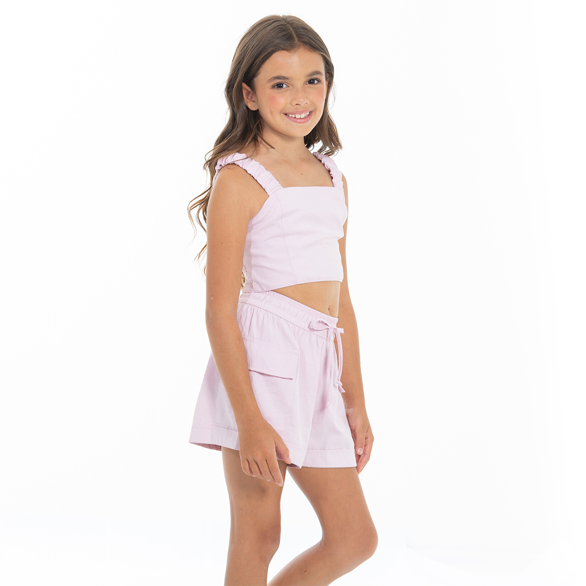 Conjunto para niñas crop top y short