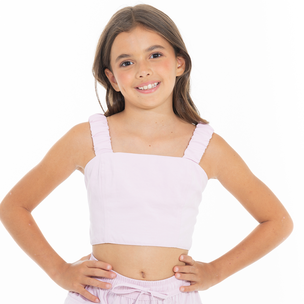 Conjunto para niñas crop top y short