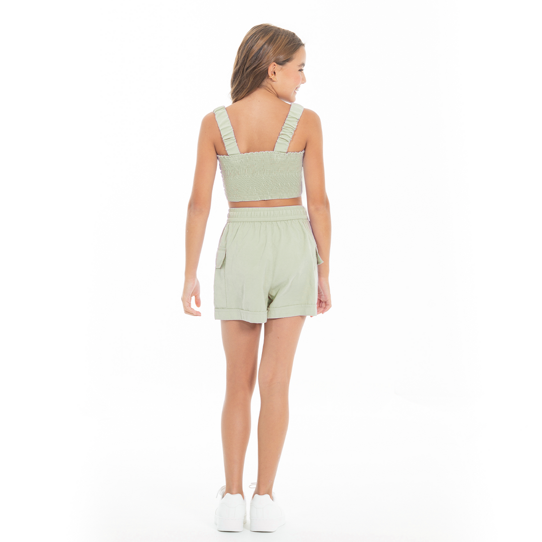 Conjunto para niñas crop top y short