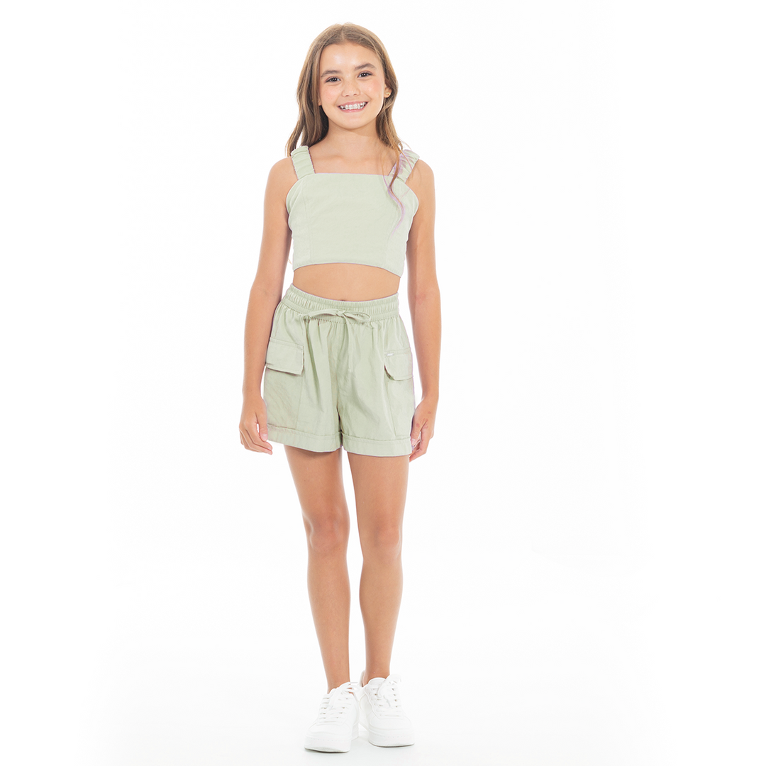 Conjunto para niñas crop top y short