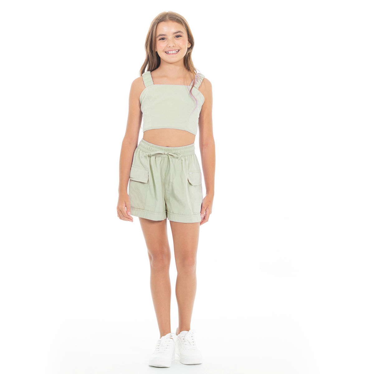 Conjunto para niñas crop top y short