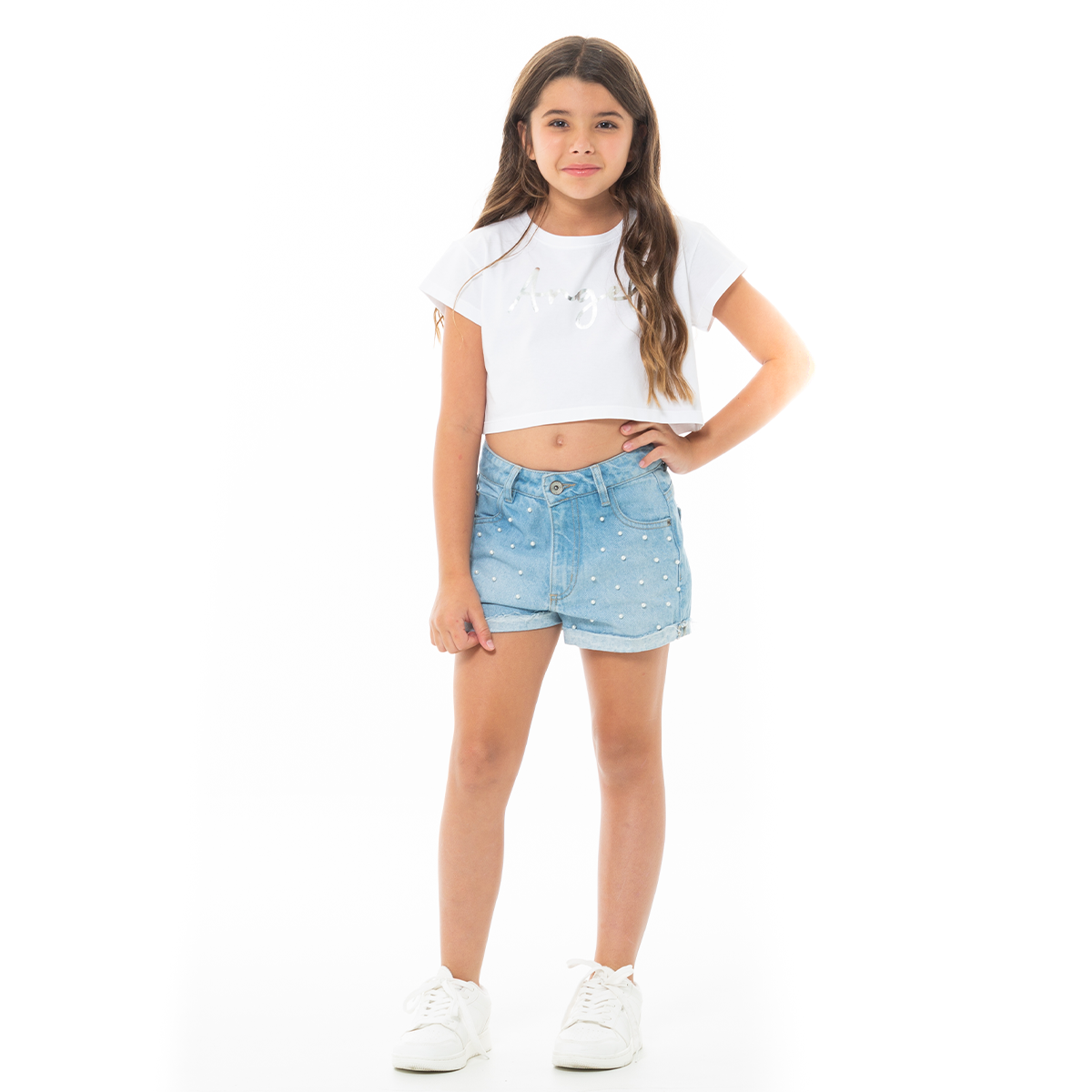 SHORT PARA NIÑAS CON PERLAS