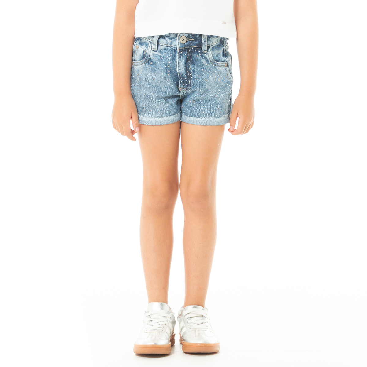 SHORT PARA NIÑAS CON PIEDRAS BRILLANTES