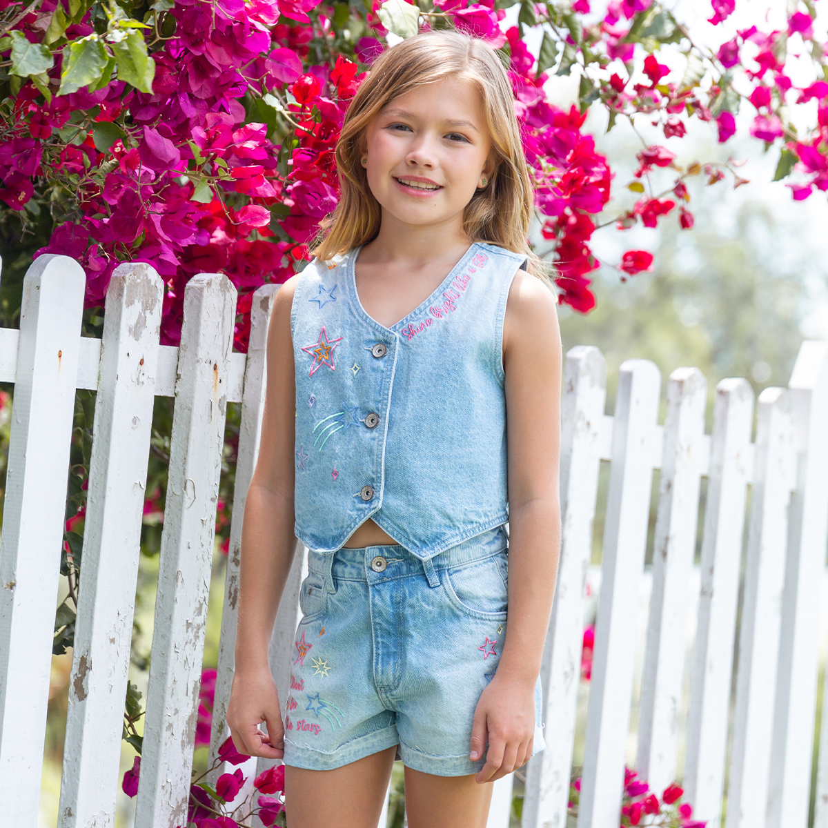 SHORT PARA NIÑAS CON BORDADOS