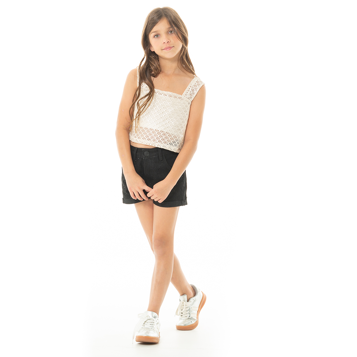 SHORT PARA NIÑAS CON PIEDRAS BRILLANTES
