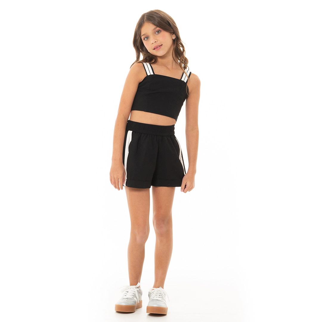 CONJUNTO PARA NIÑAS CROP TOP Y SHORT