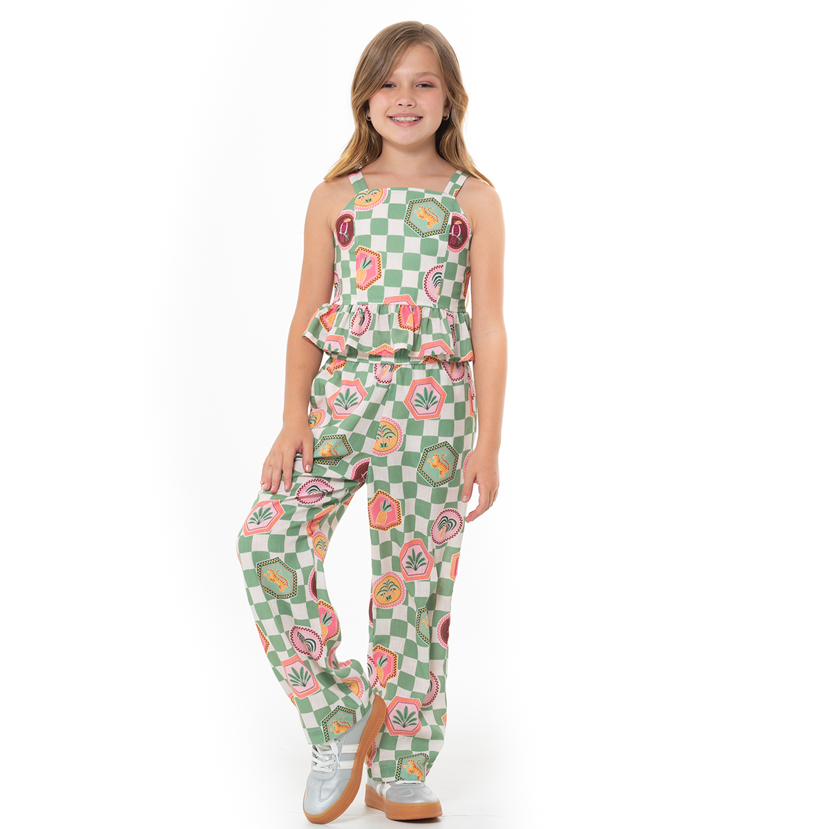 PANTALÓN PARA NIÑAS CON DISEÑO TROPICAL