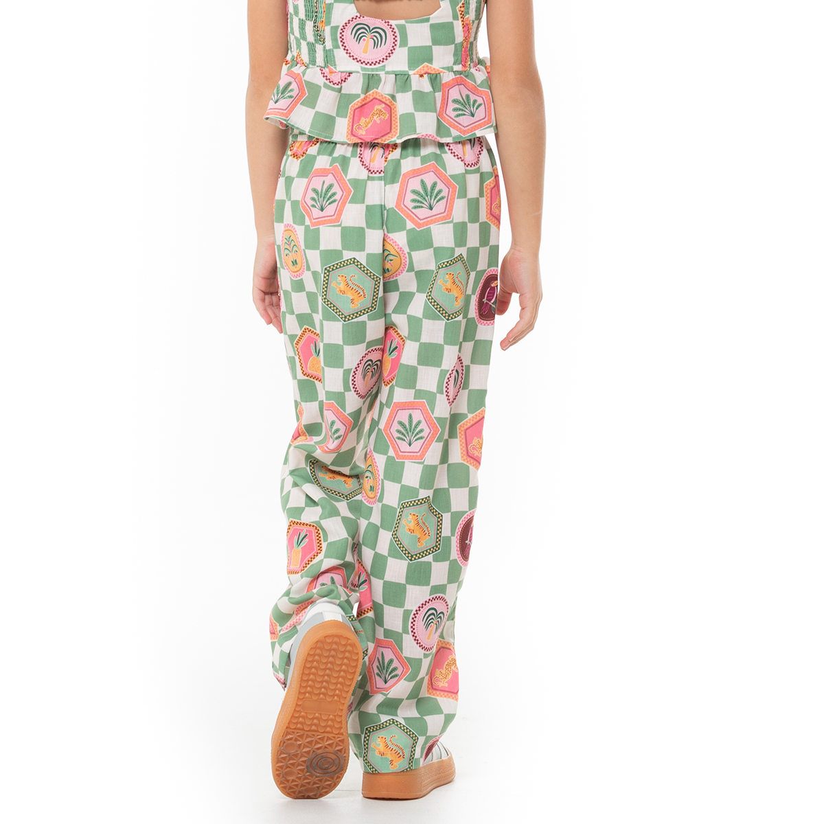 PANTALÓN PARA NIÑAS CON DISEÑO TROPICAL