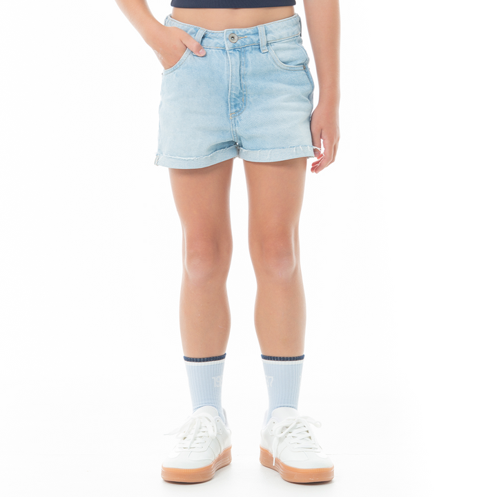 SHORT PARA NIÑAS CON ESTRELLAS EFECTO FLOCK COLOR BLANCO