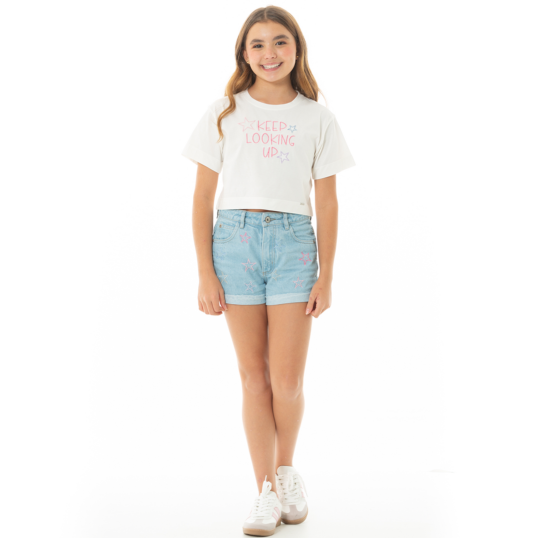 ⭐SHORT PARA NIÑAS CON ESTRELLAS BORDADAS
