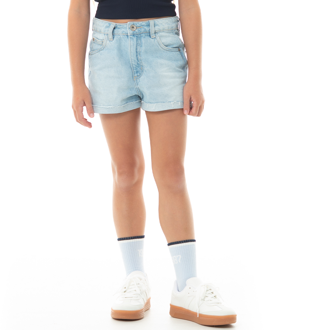 Short para niñas con estrellas efecto flock - Color azul
