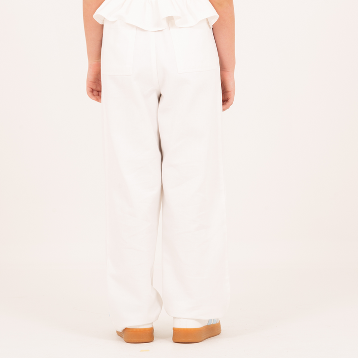 PANTALÓN RECTO BORDADO PARA NIÑAS – MARFIL