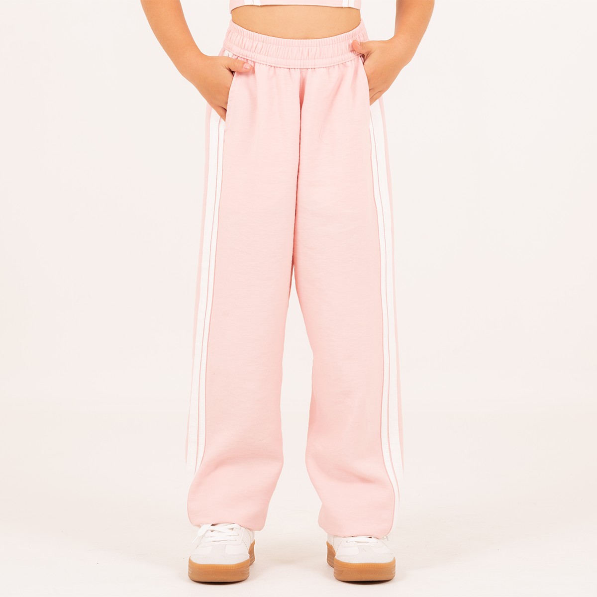 Pantalón para niñas wide leg – rosado claro